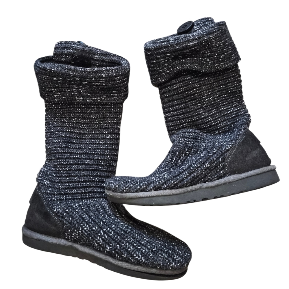 UGG Knit Black and Gray Boots